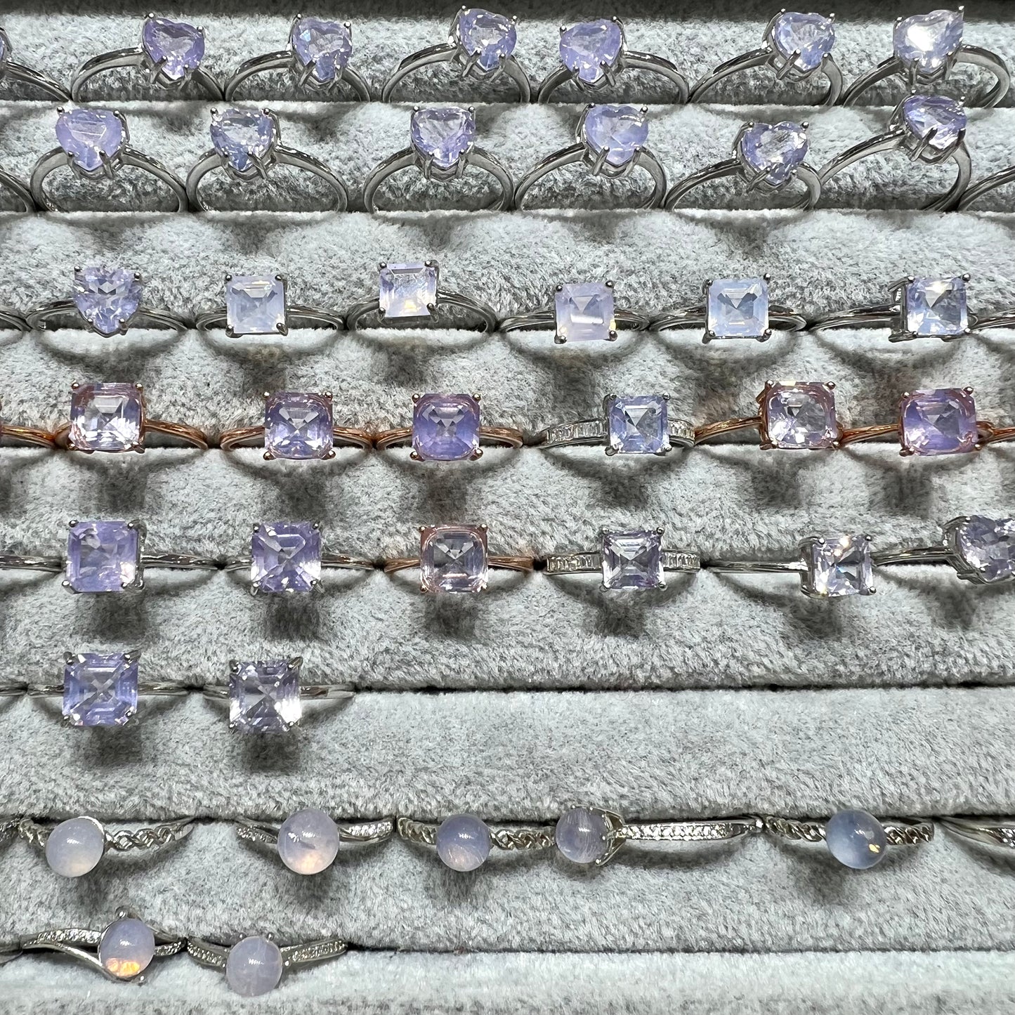 Amethyst chalcedony ring silver