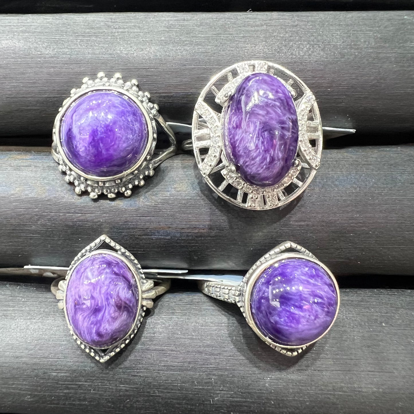 Charoite ring silver 925