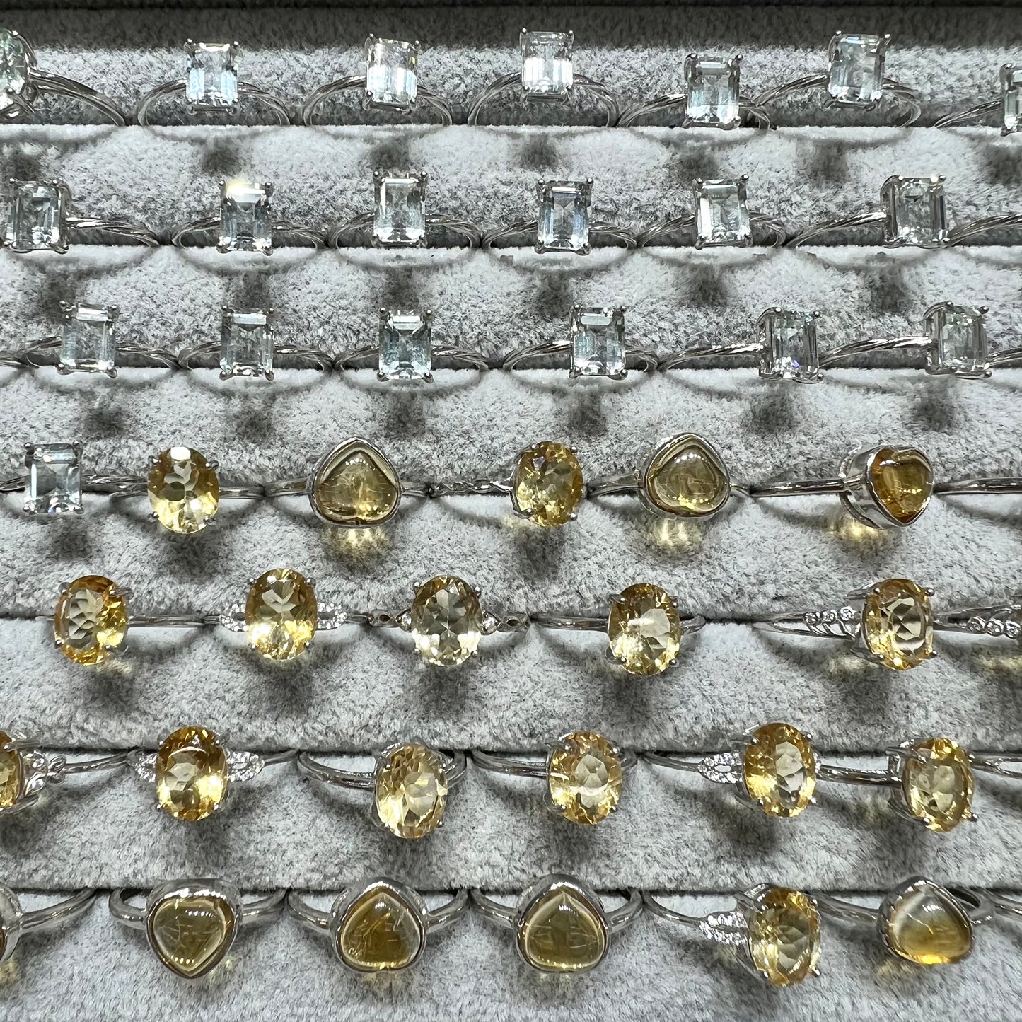 prasem quartz & citrine ring silver