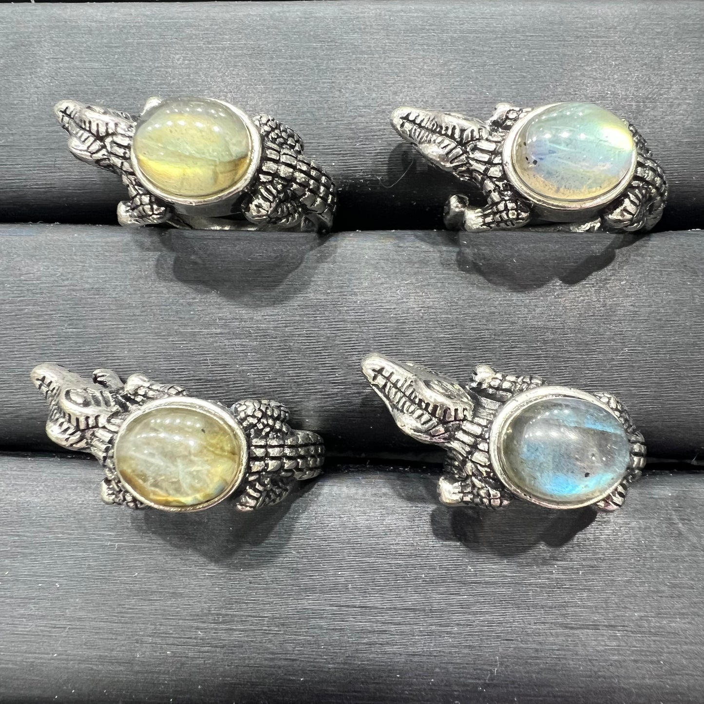 Labradorite ring copper