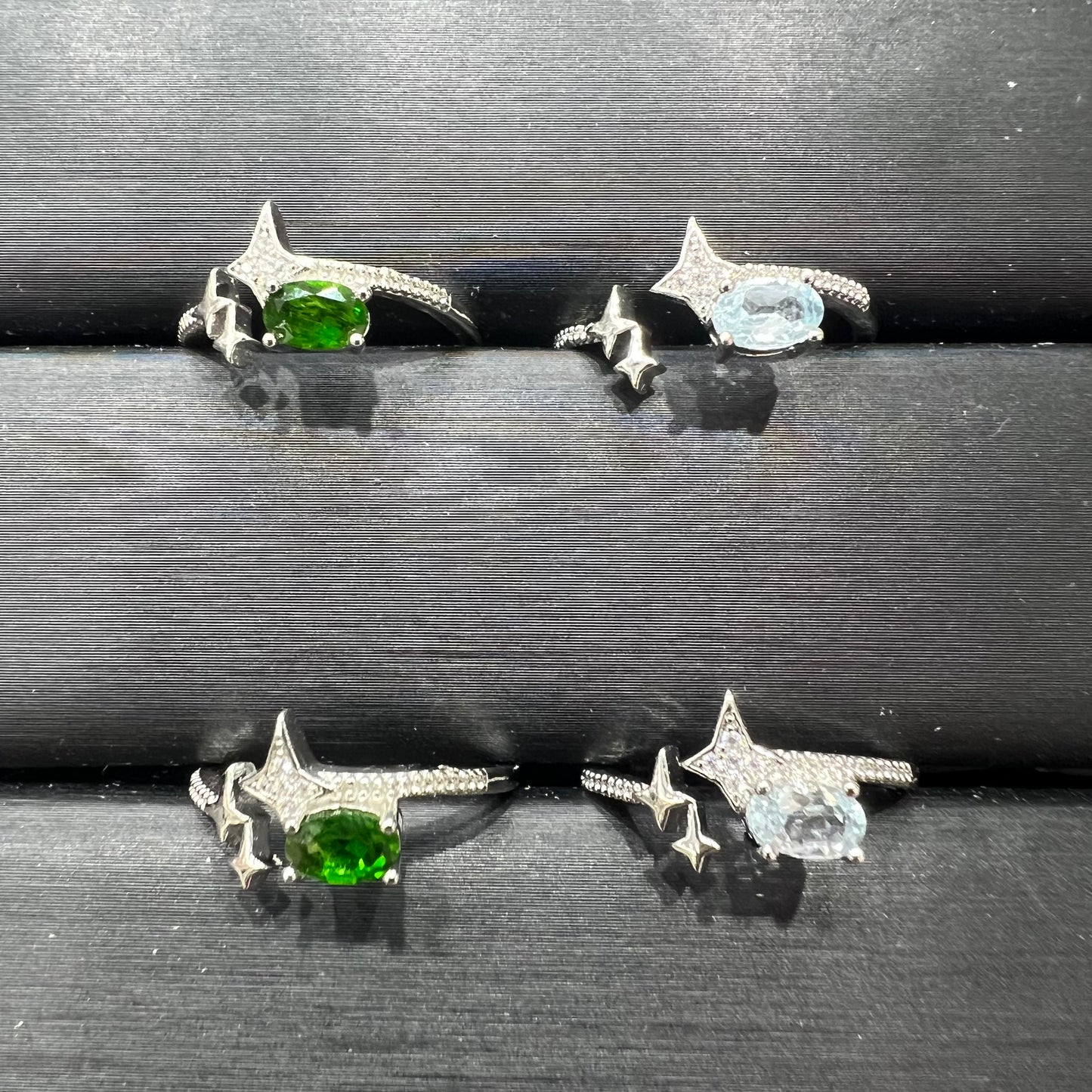 diopside & topaz ring copper