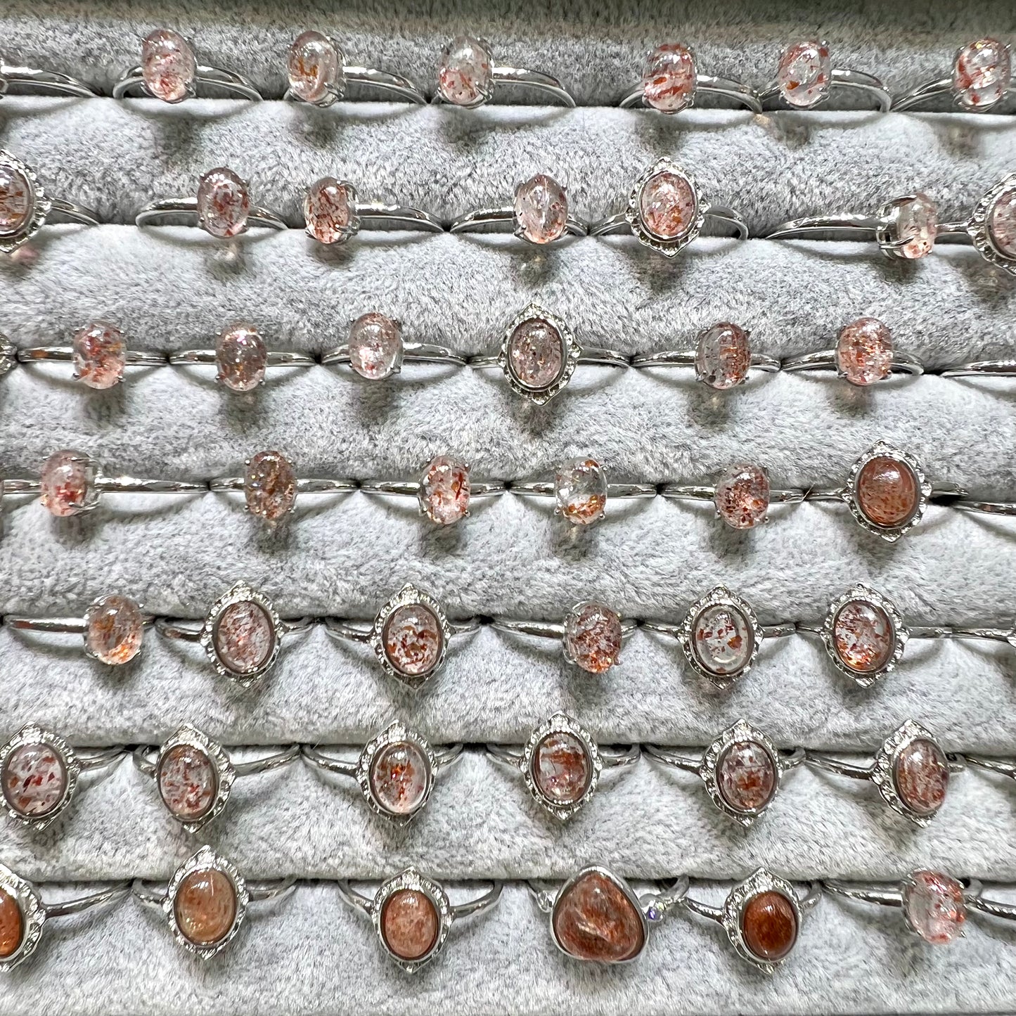 Gold strawberry quartz ring copper