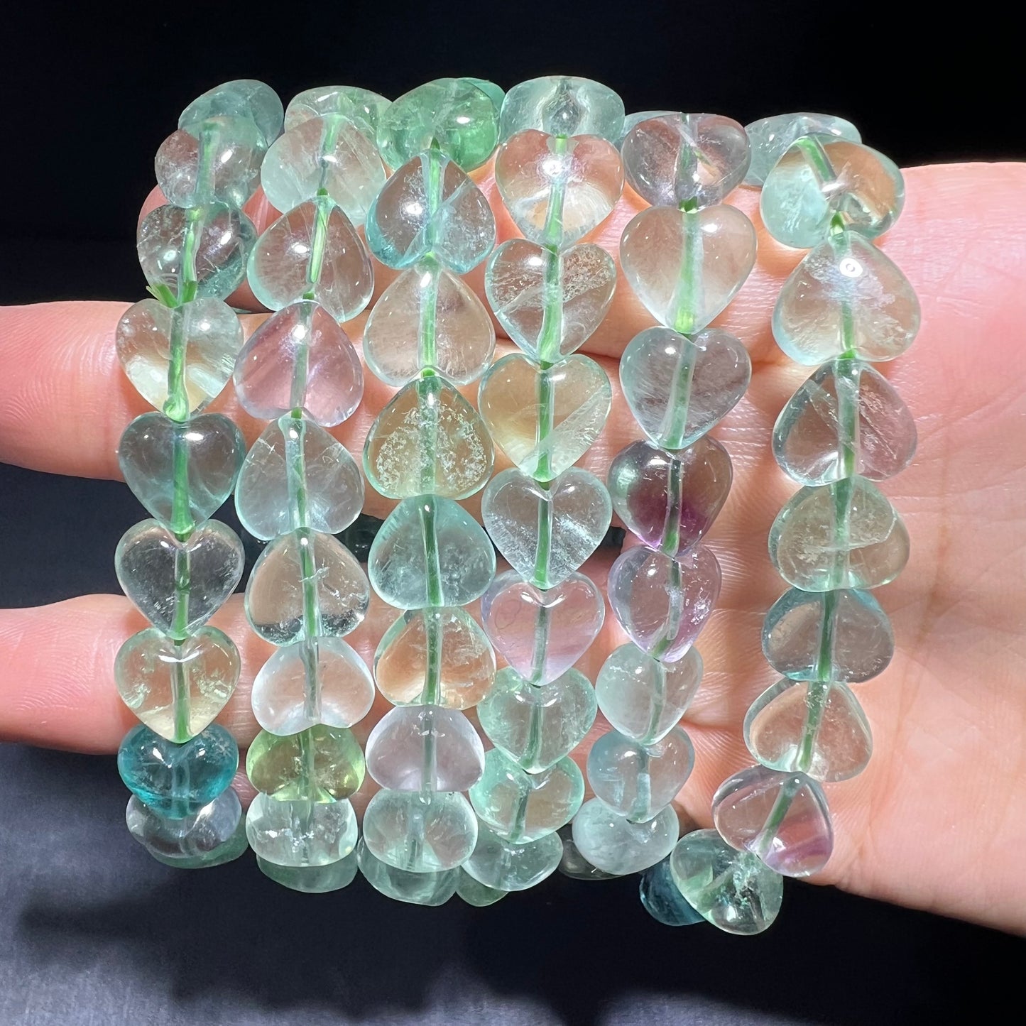 Fluorite hearts bracelet
