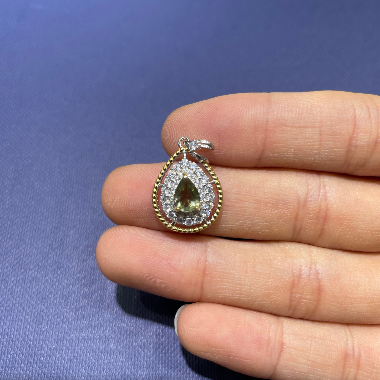 Green tourmaline pendant silver 925