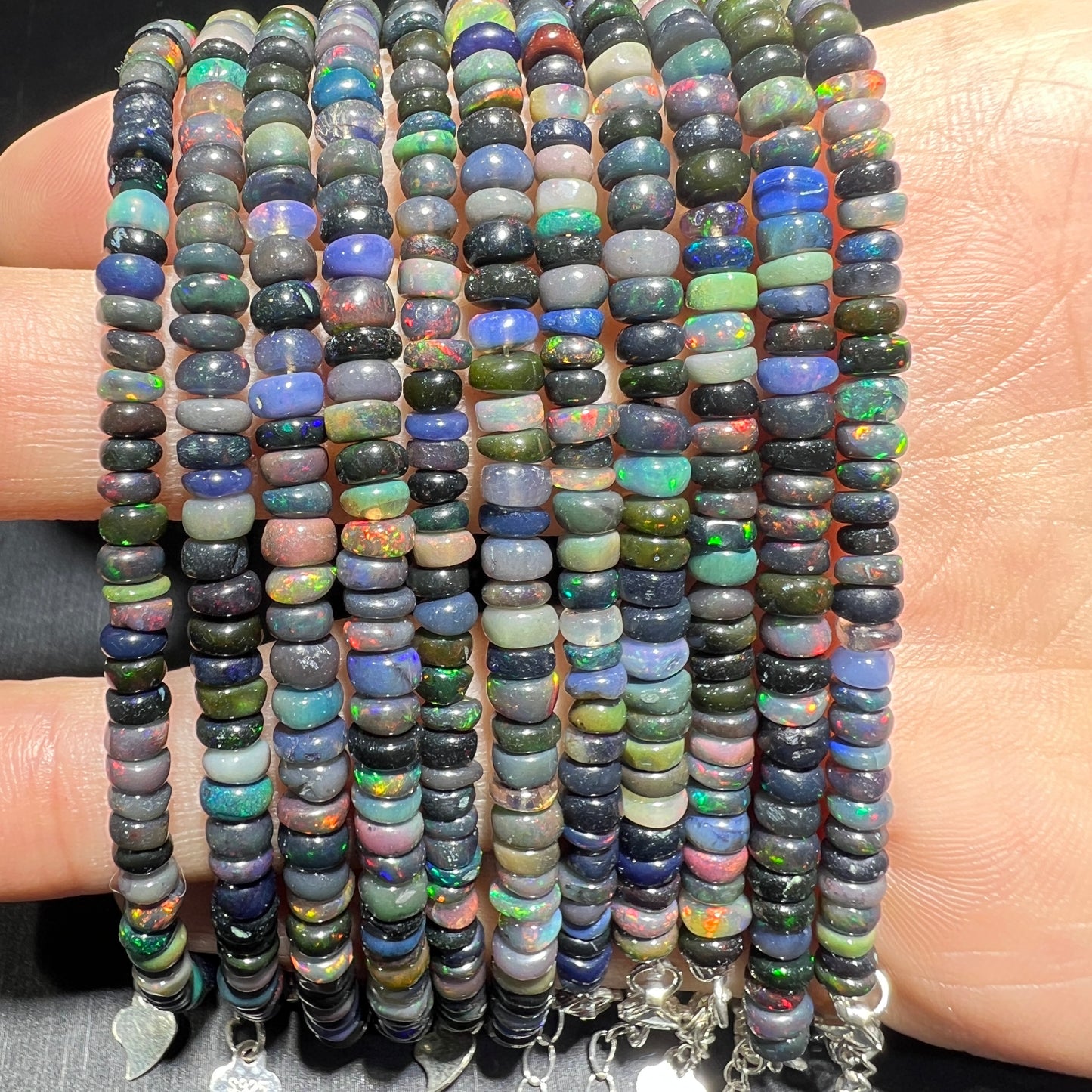 Black opal bracelet silver 925