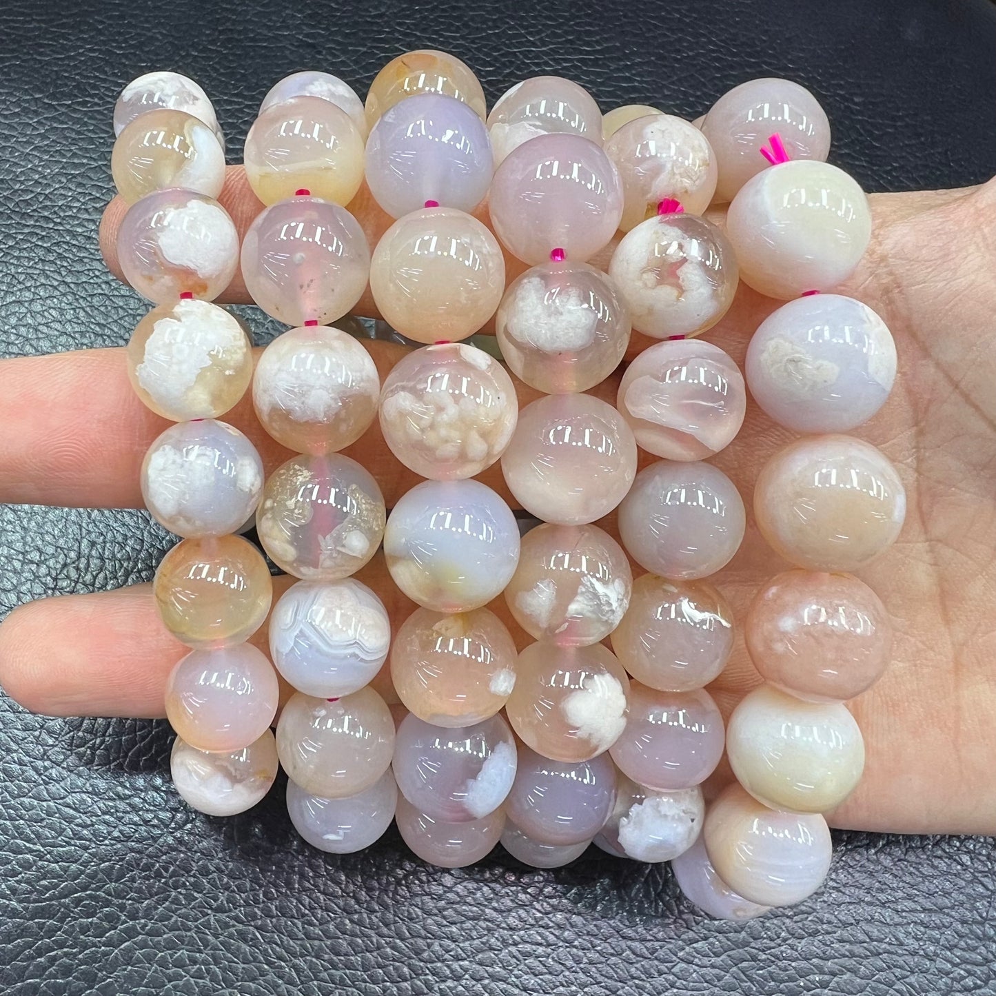 Flower agate bracelet