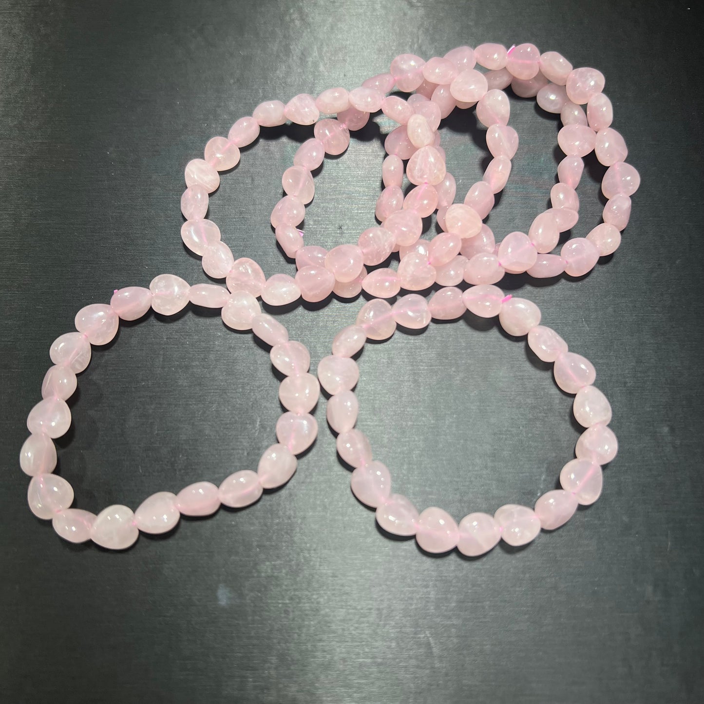 Rose quartz heart bracelet
