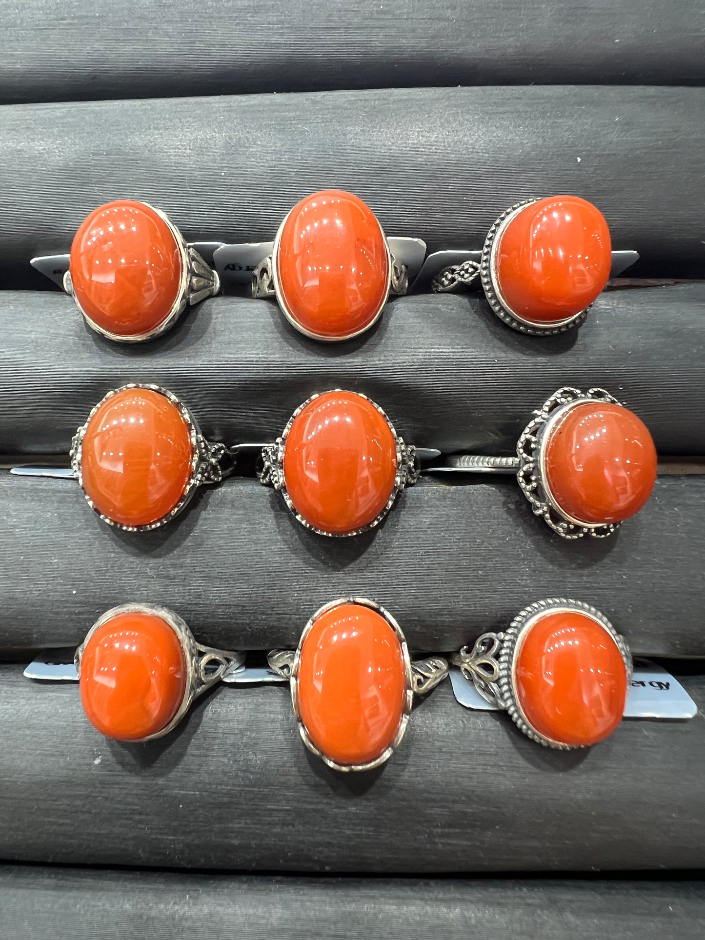 Nanhong agate ring silver