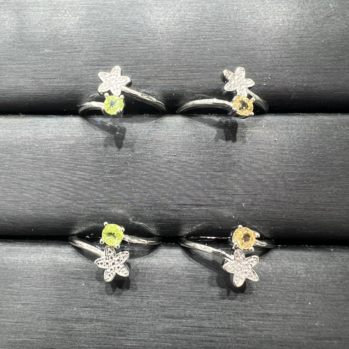 Peridot & citrine ring copper