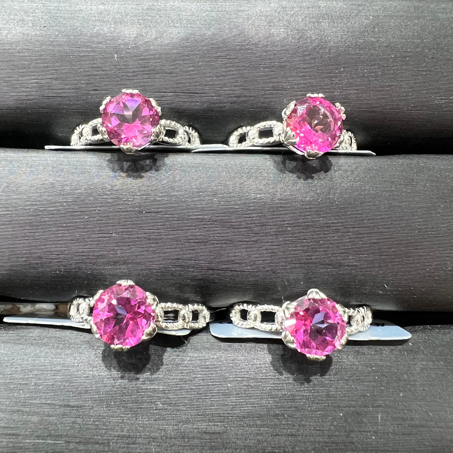 Pink topaz ring silver