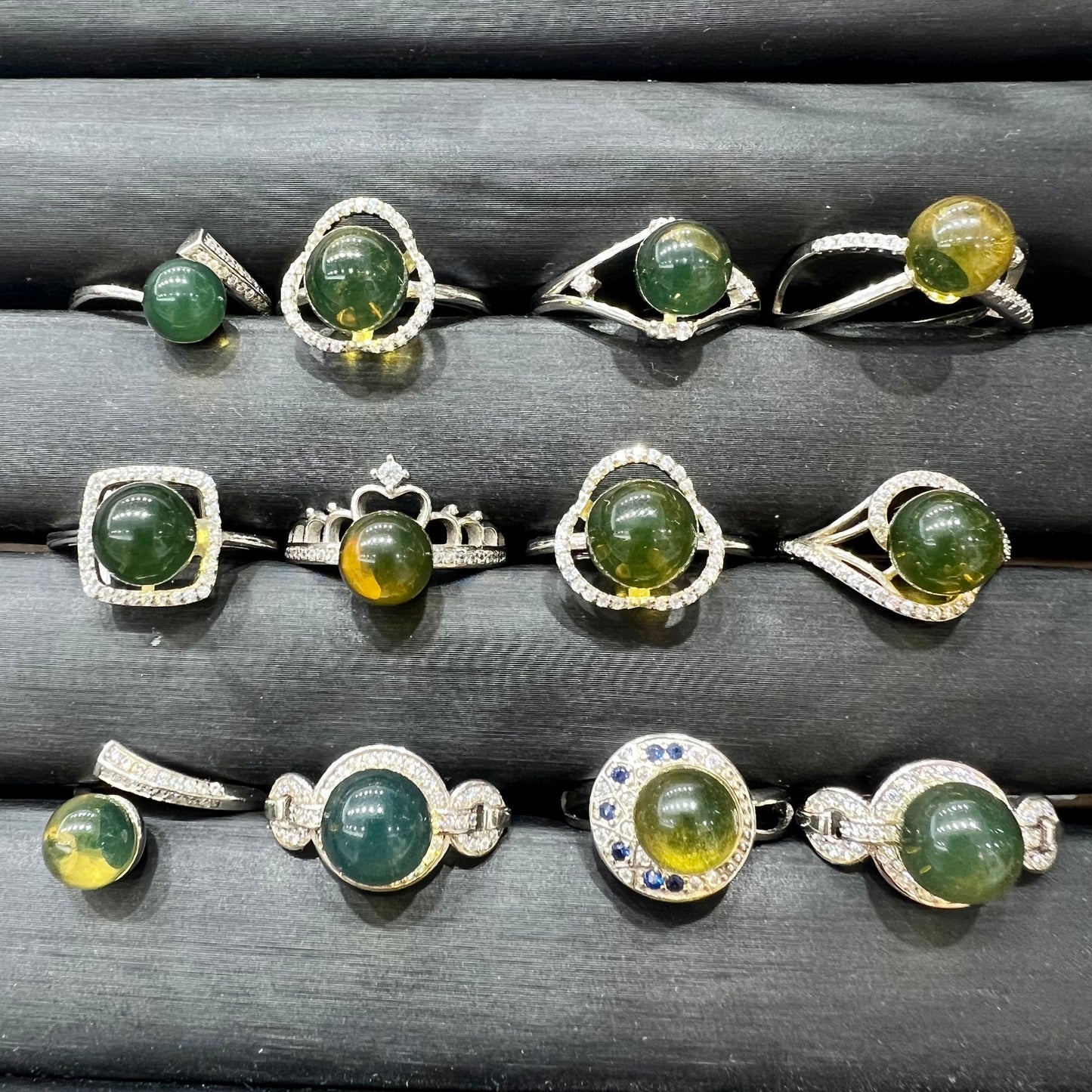 Blue Amber ring silver