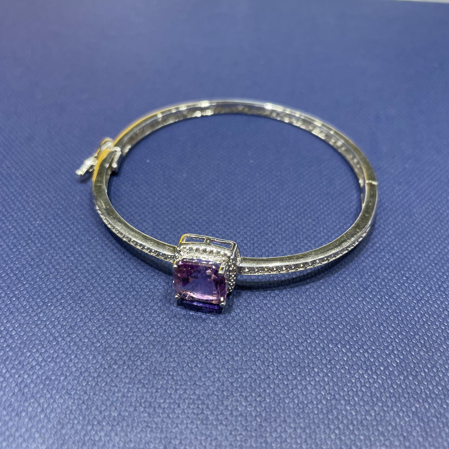 Amethyst bangle silver 925
