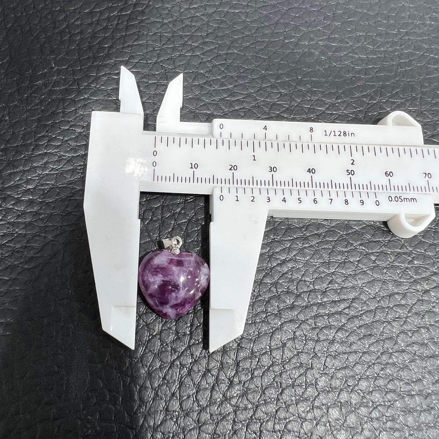 Purple mica pendant silver