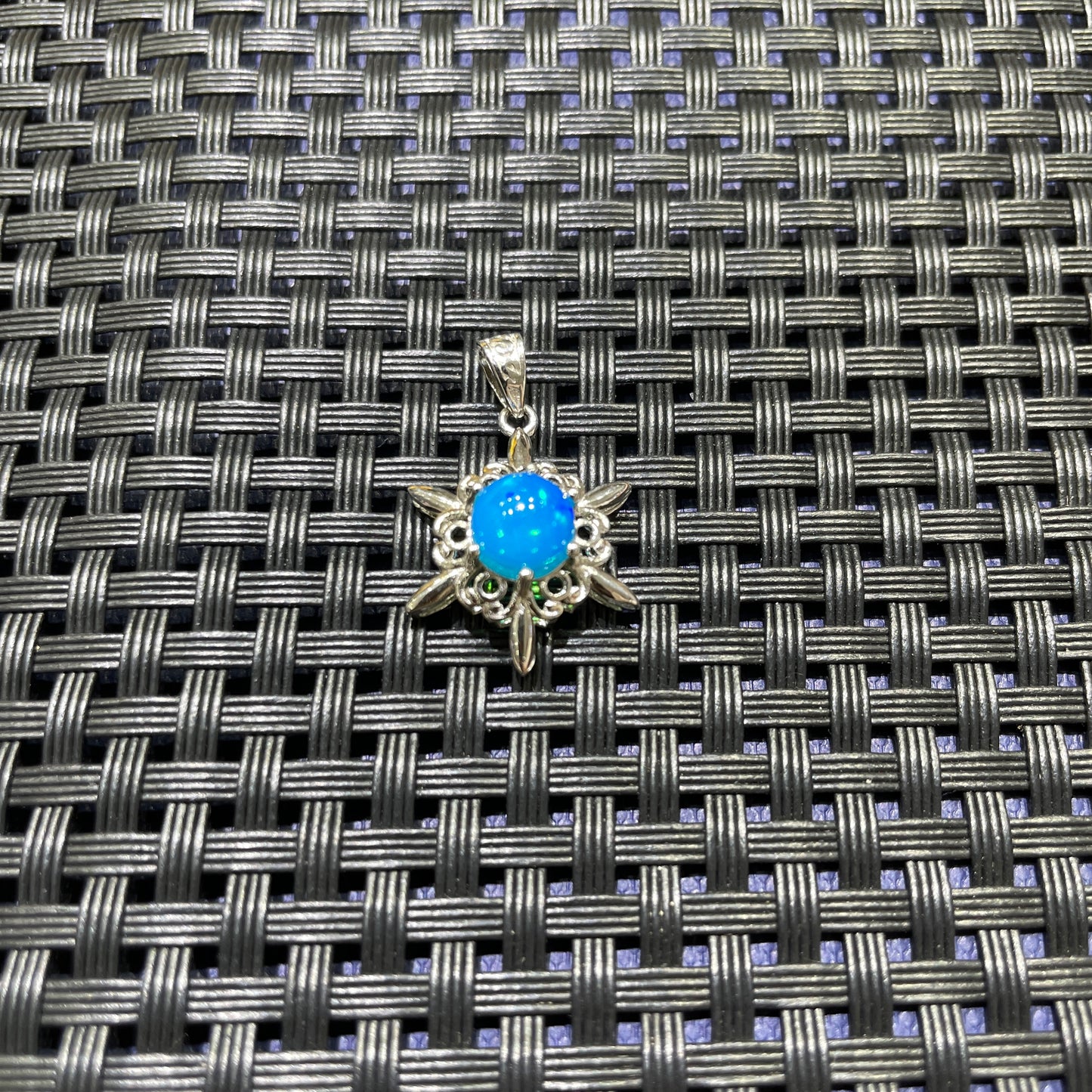 Blue opal pendant silver 925
