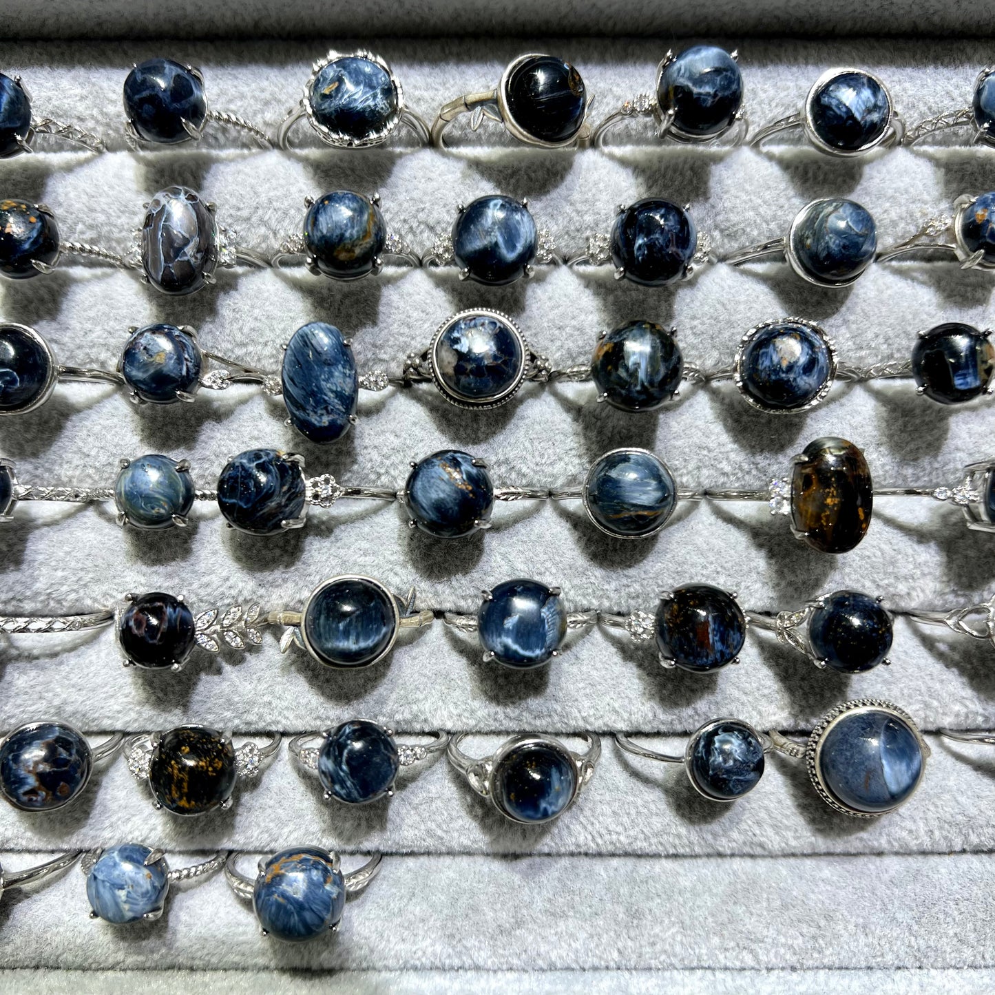 Petersite ring silver