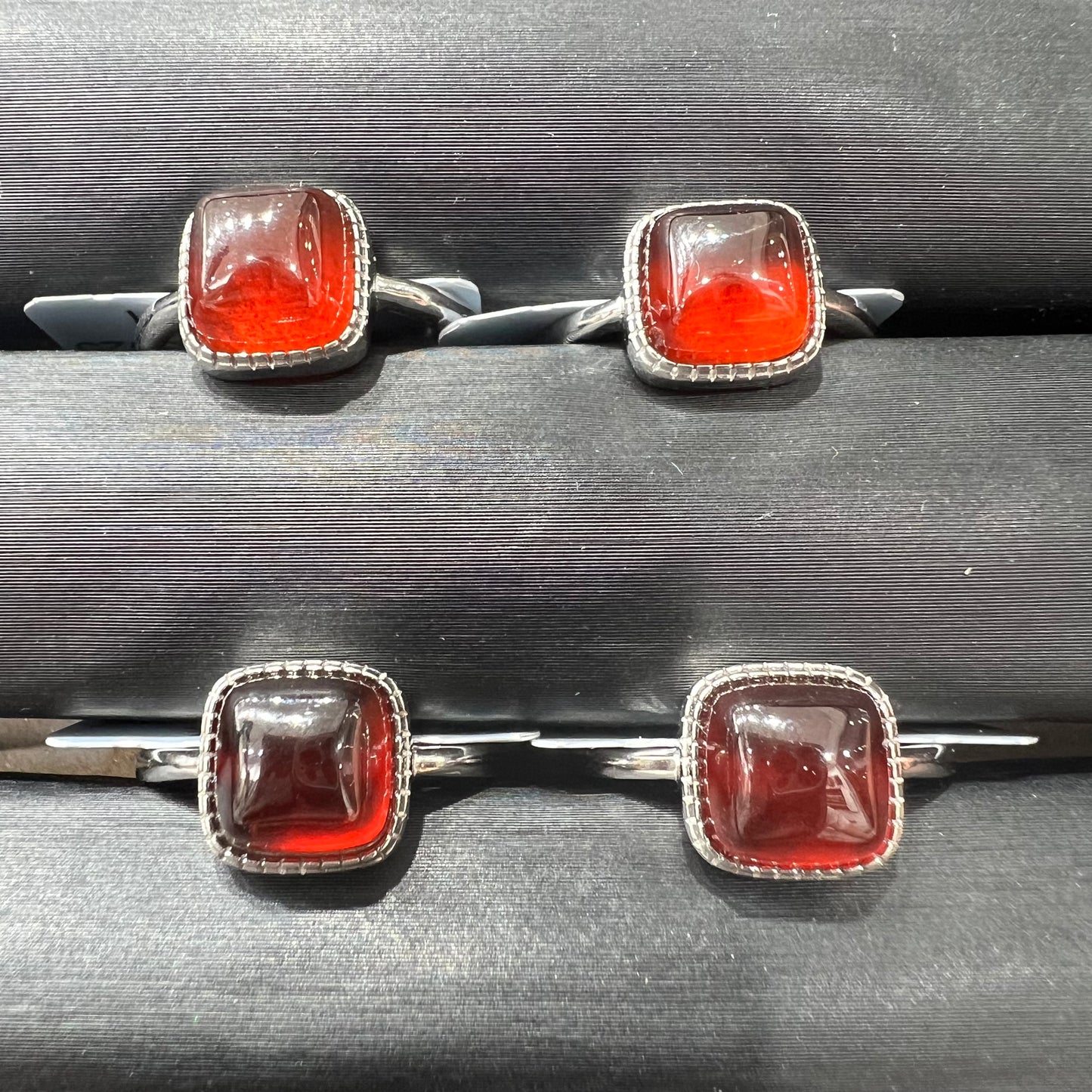 Garnet ring silver 925