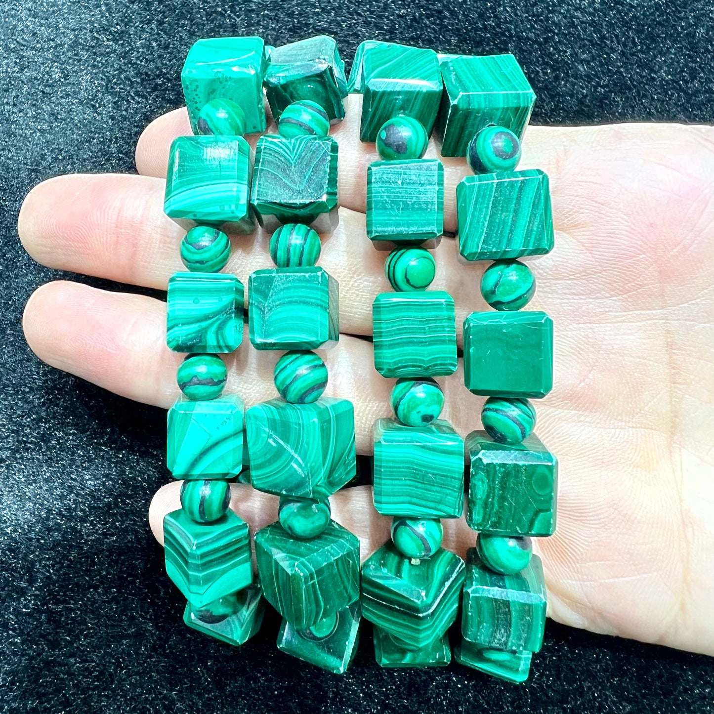Malachite cube bracelet
