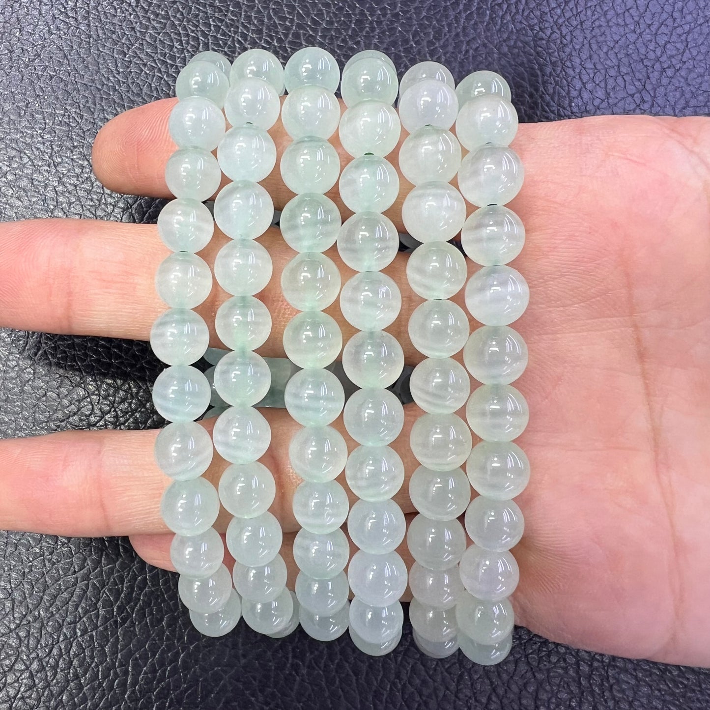 Green banded stone bracelet