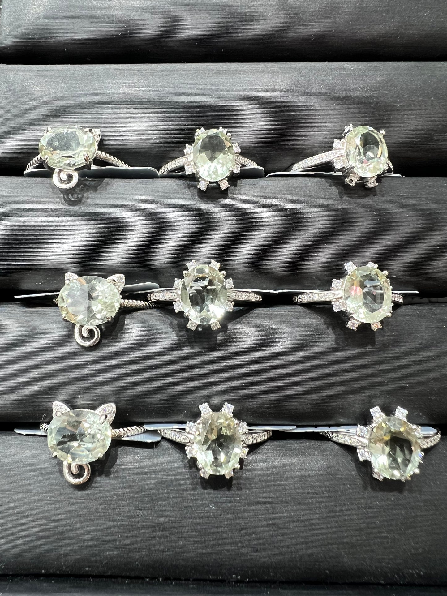 prasiolite ring silver