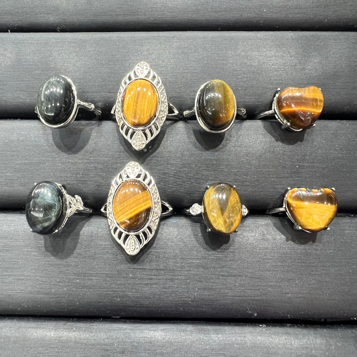 Tiger eye ring copper