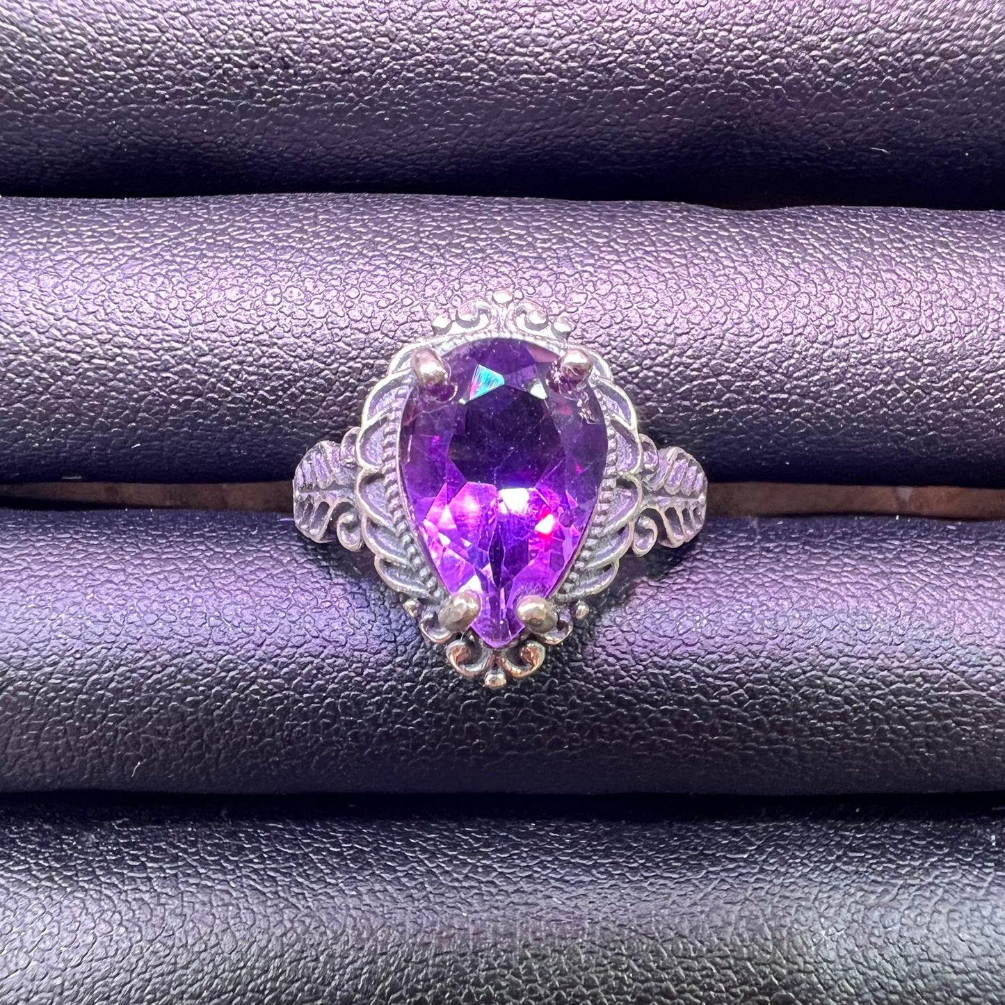 Amethyst silver ring