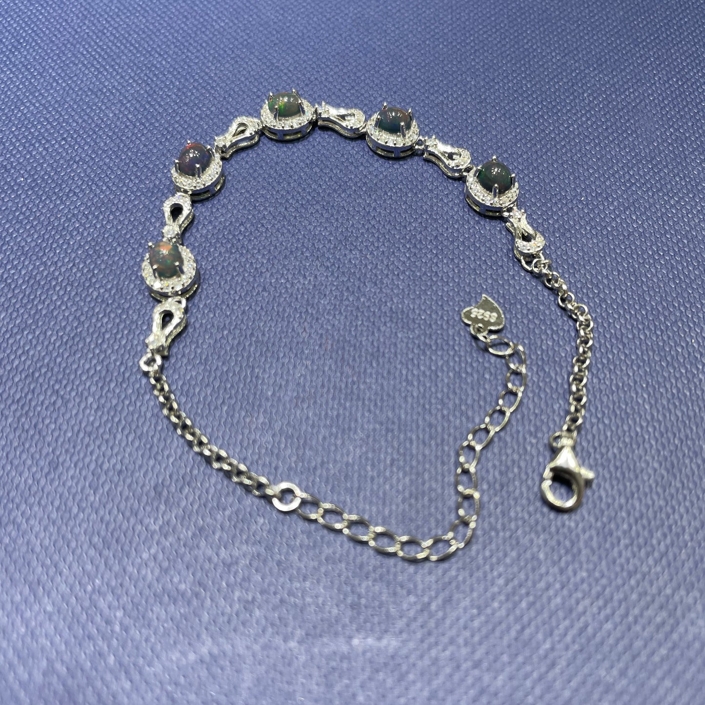 Black opal bracelet silver 925