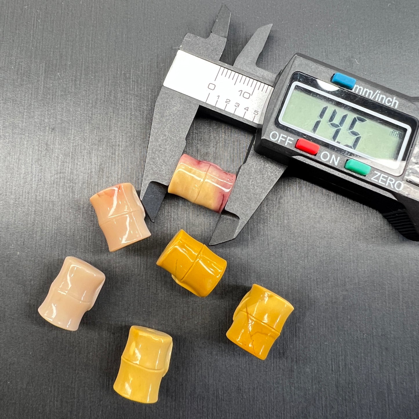 Alashan agate bamboo bead