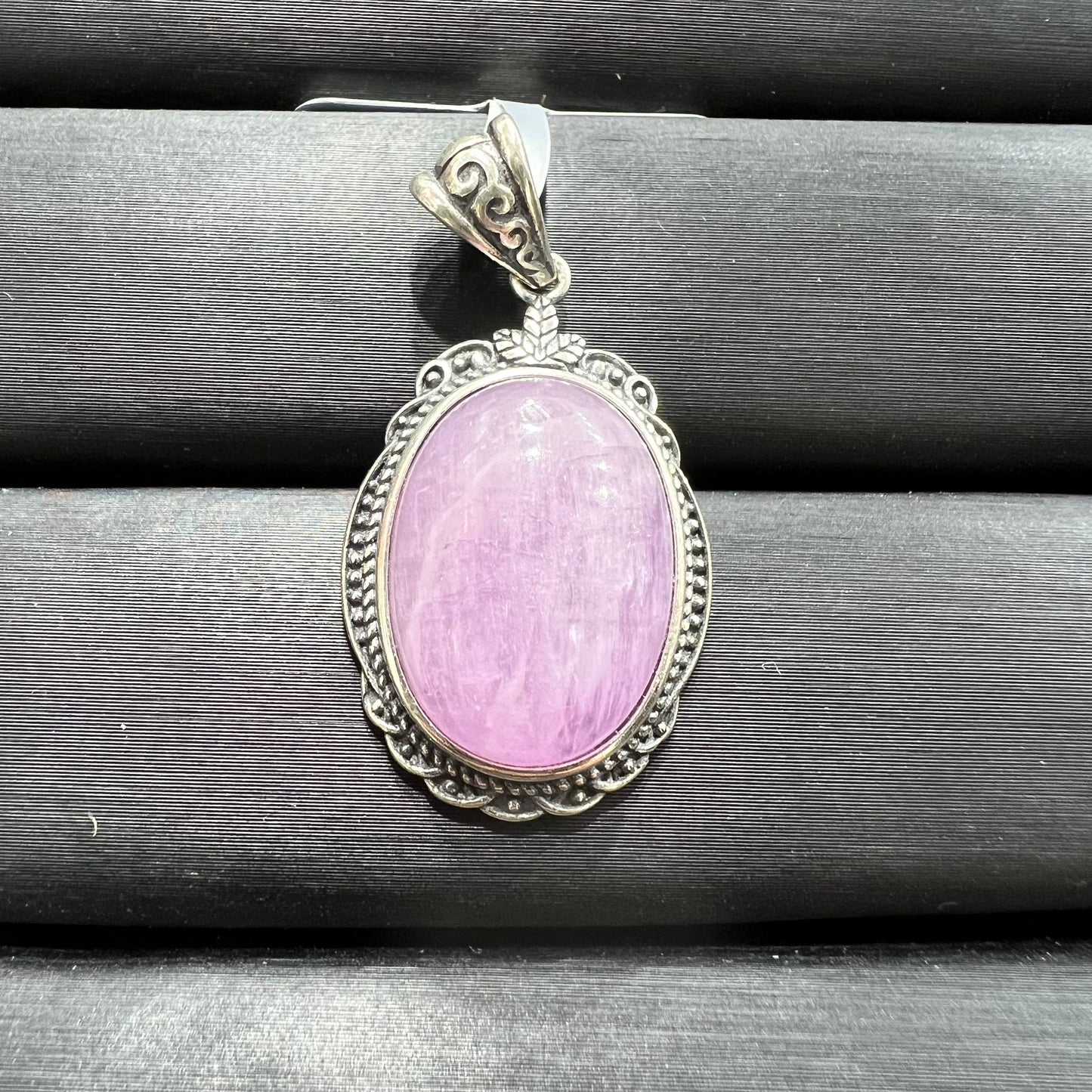 Kunzite silver pendant
