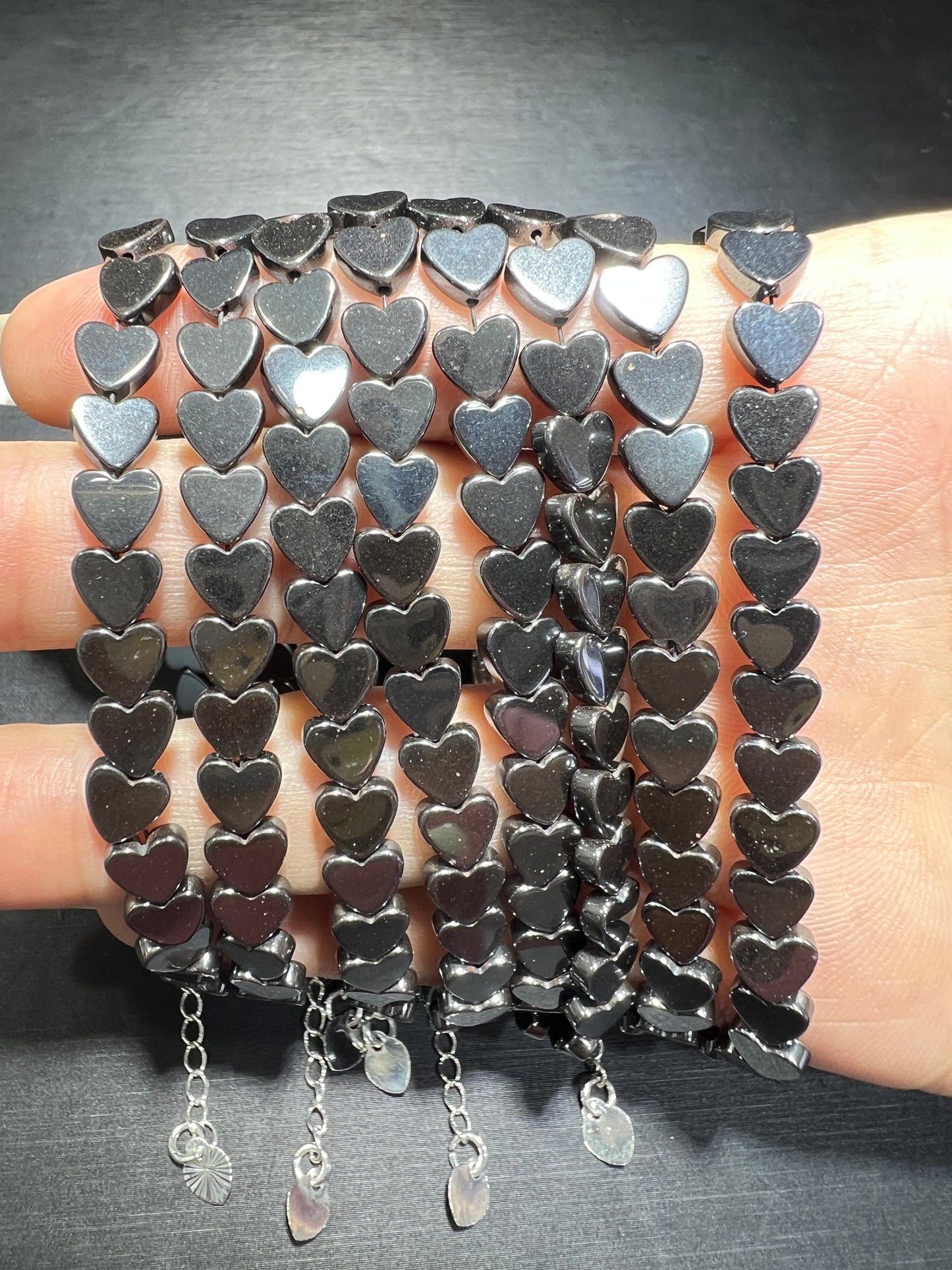 Hematite heart bracelet