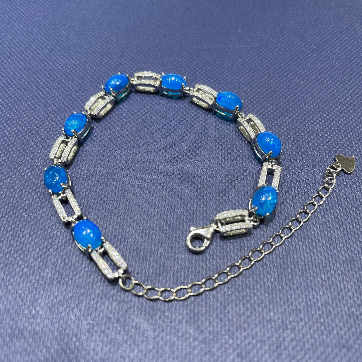 Blue opal bracelet silver 925