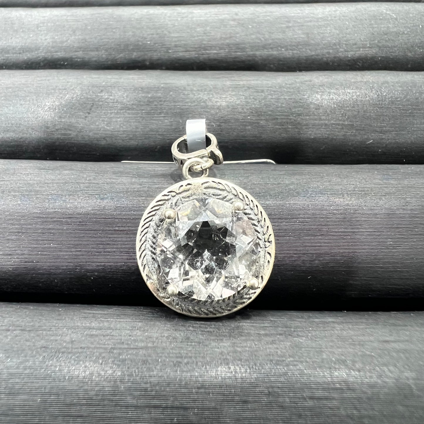 Clear quartz pendant silver 925