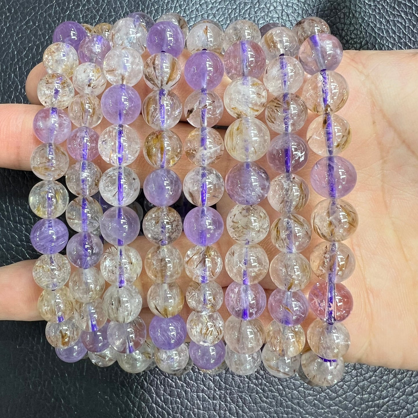 Amethyst rutile bracelet