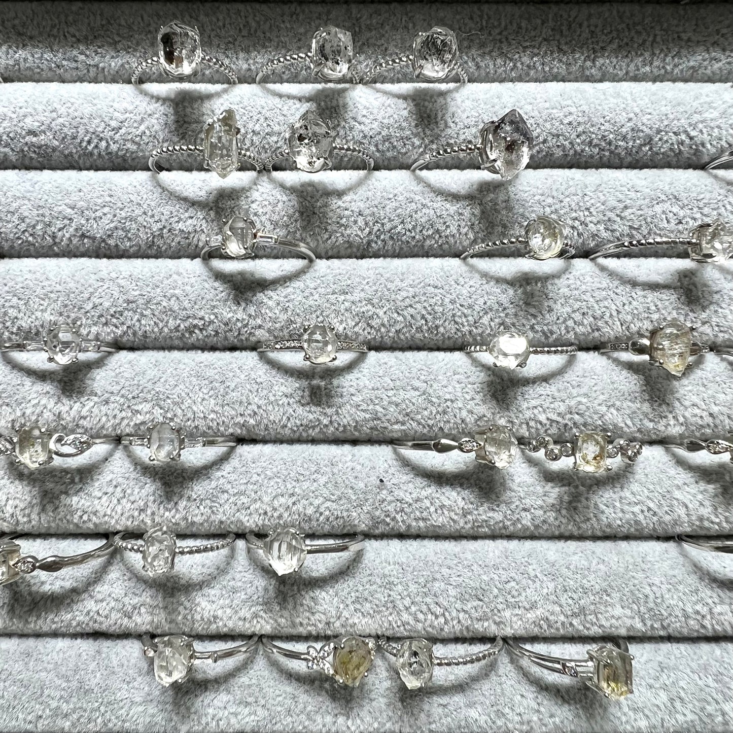 Herkimer diamond ring silver