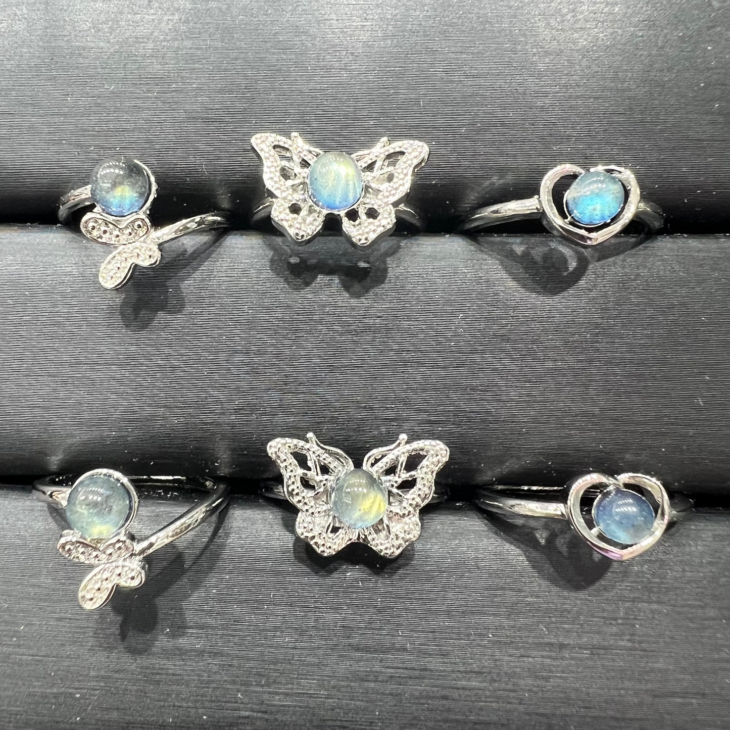 Labradorite ring copper