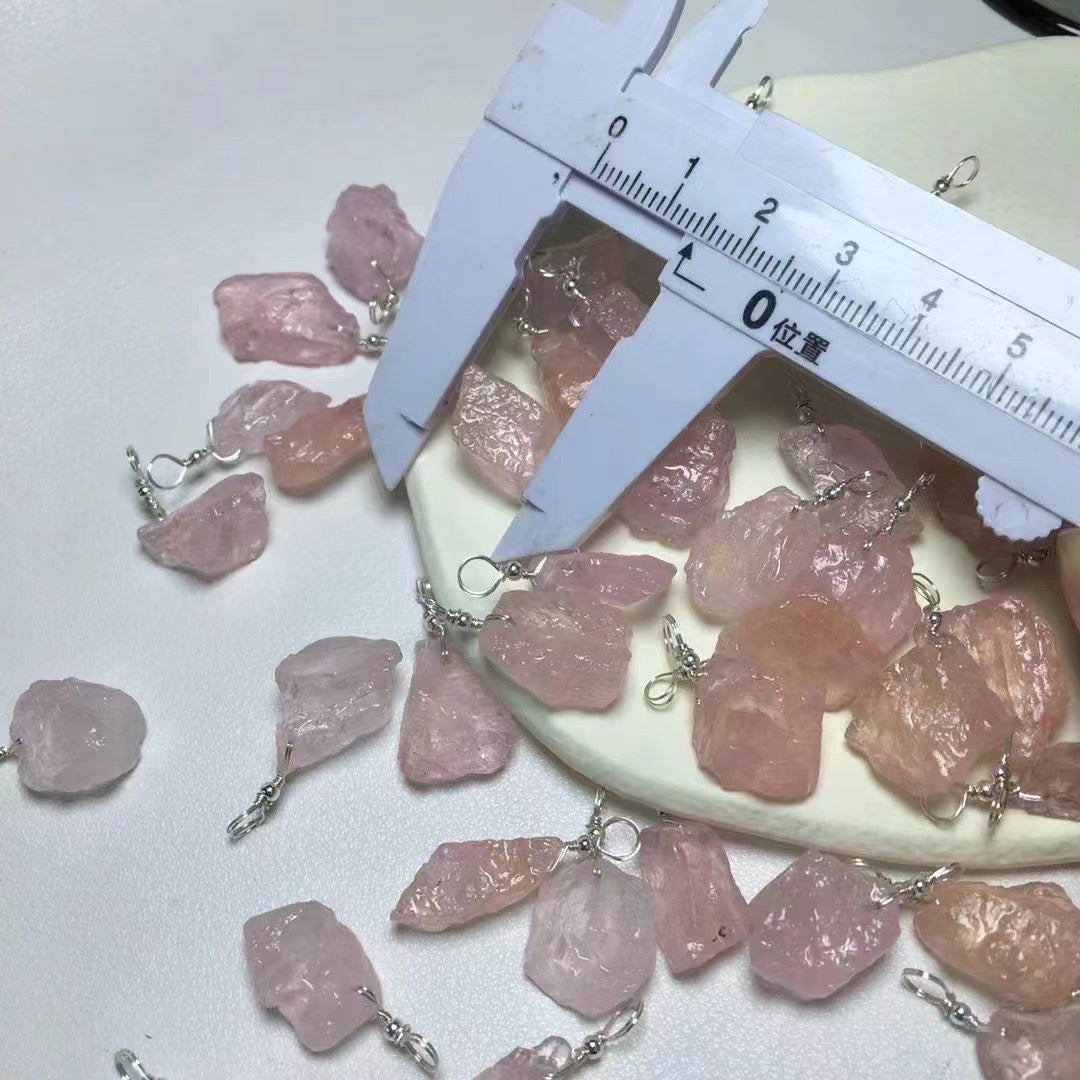 Raw morganite pendant silver 925