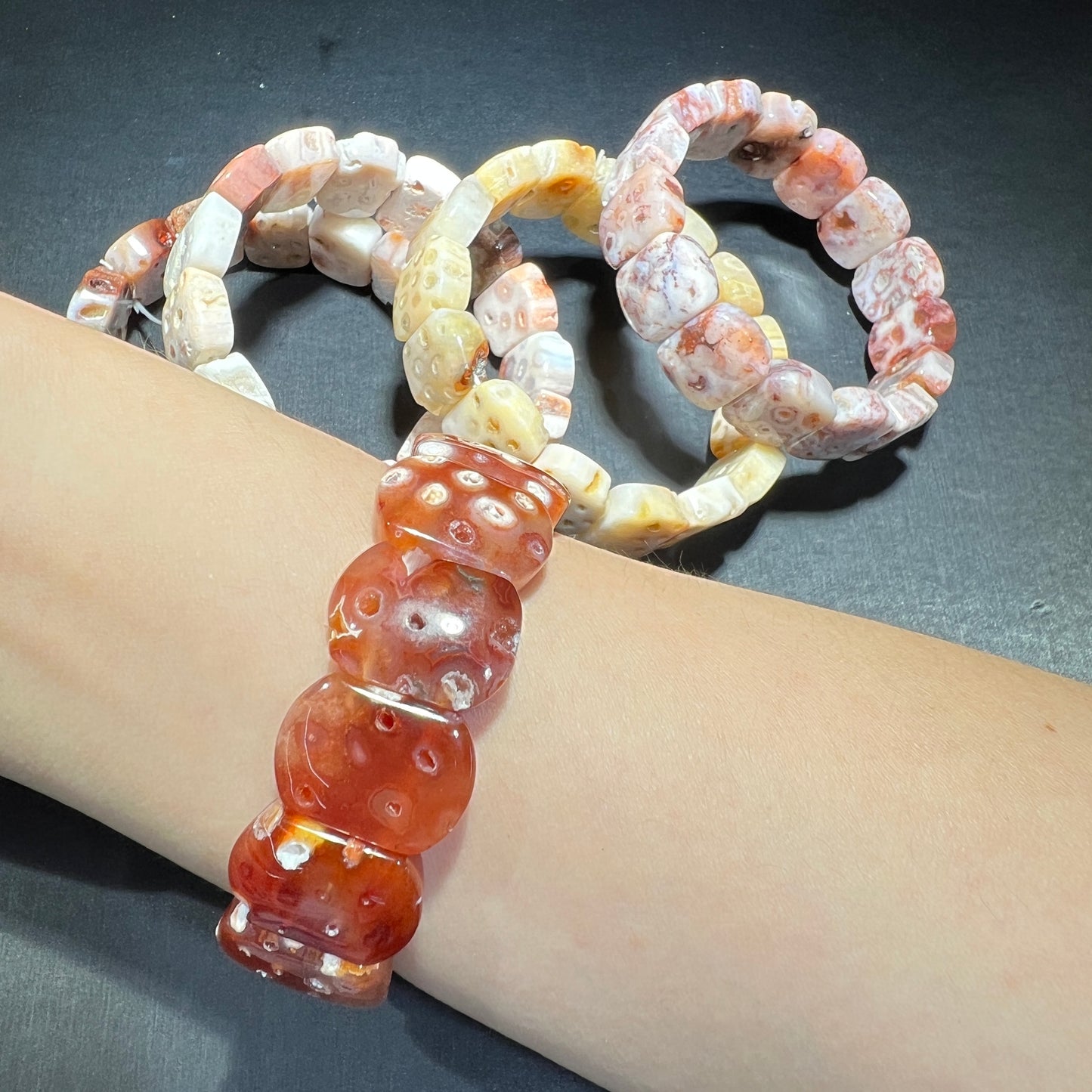 Skeleton coral jasper bangle