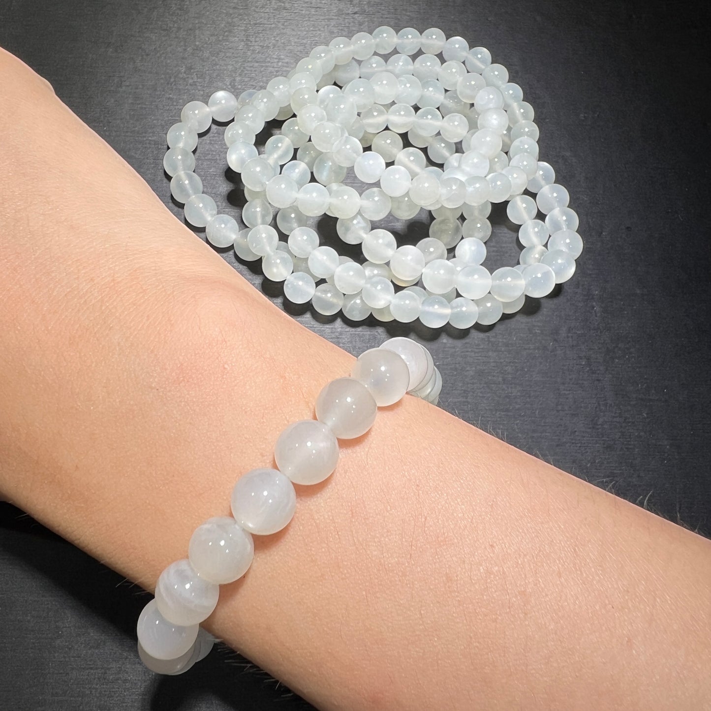 Silver moon stone bracelet