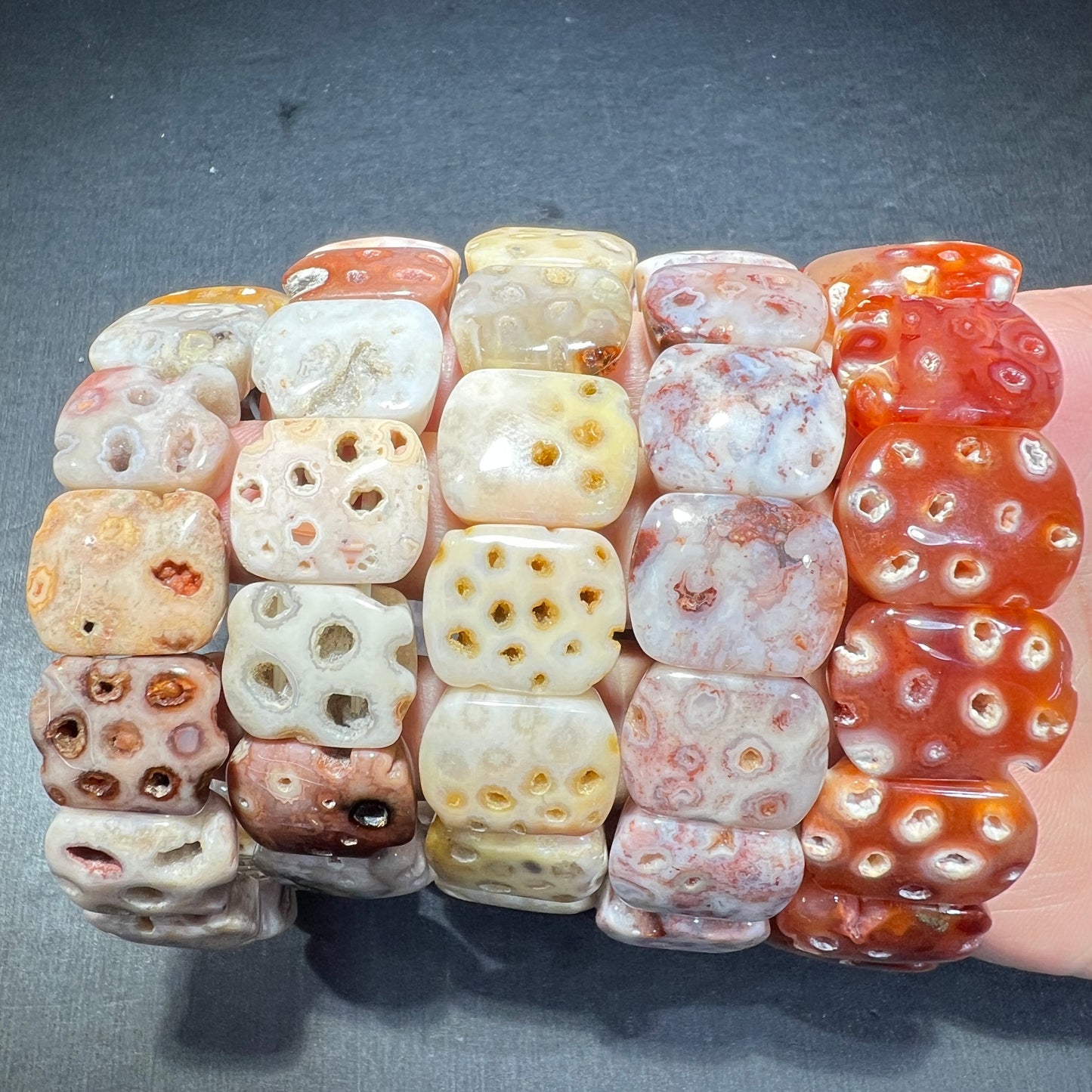 Skeleton coral jasper bangle