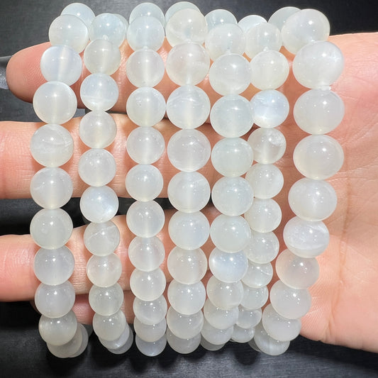 Silver moon stone bracelet