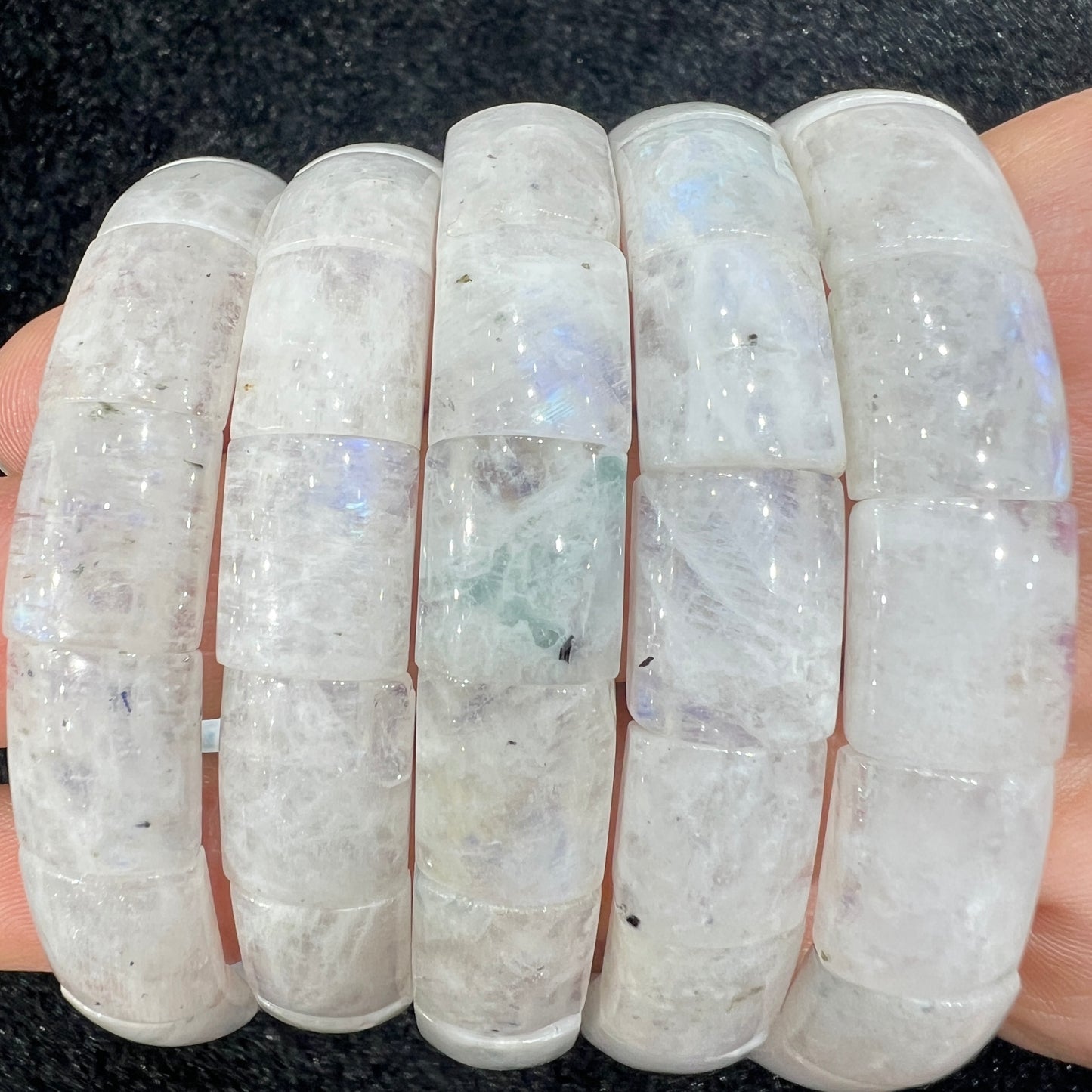 Rainbow moon stone bangle