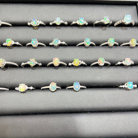 Sterling silver opal ring