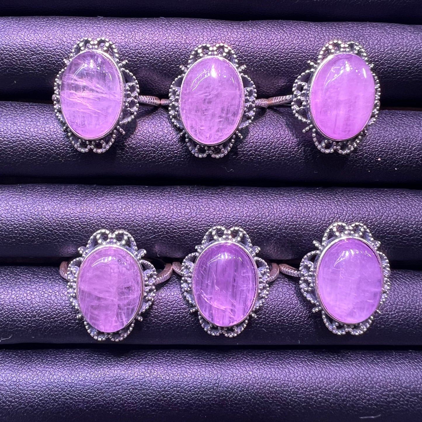 Kunzite silver ring