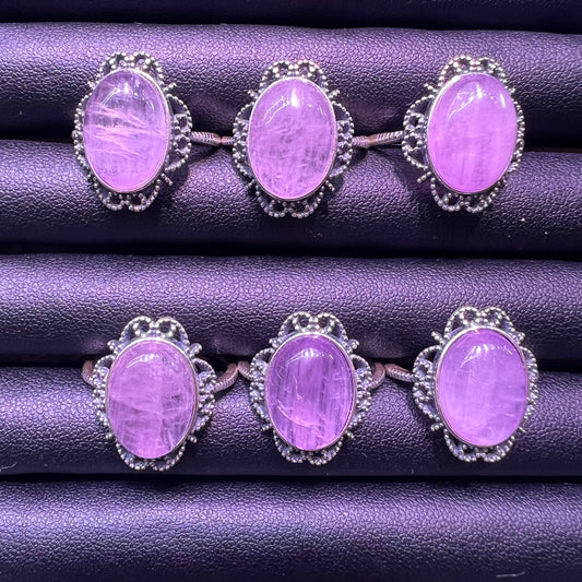Kunzite silver ring