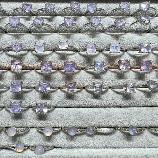 Amethyst chalcedony ring silver