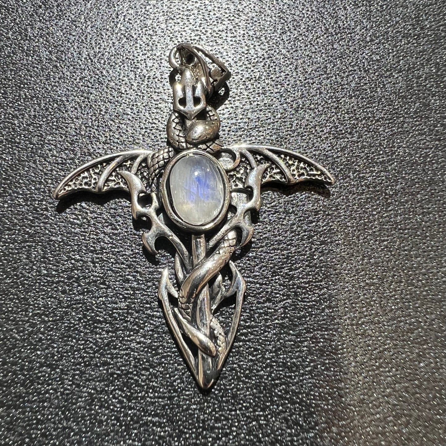 Rainbow moon stone pendant