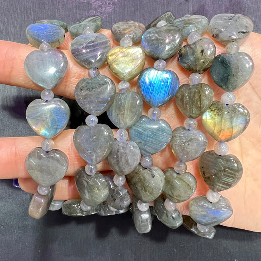 Labradorite heart bracelet