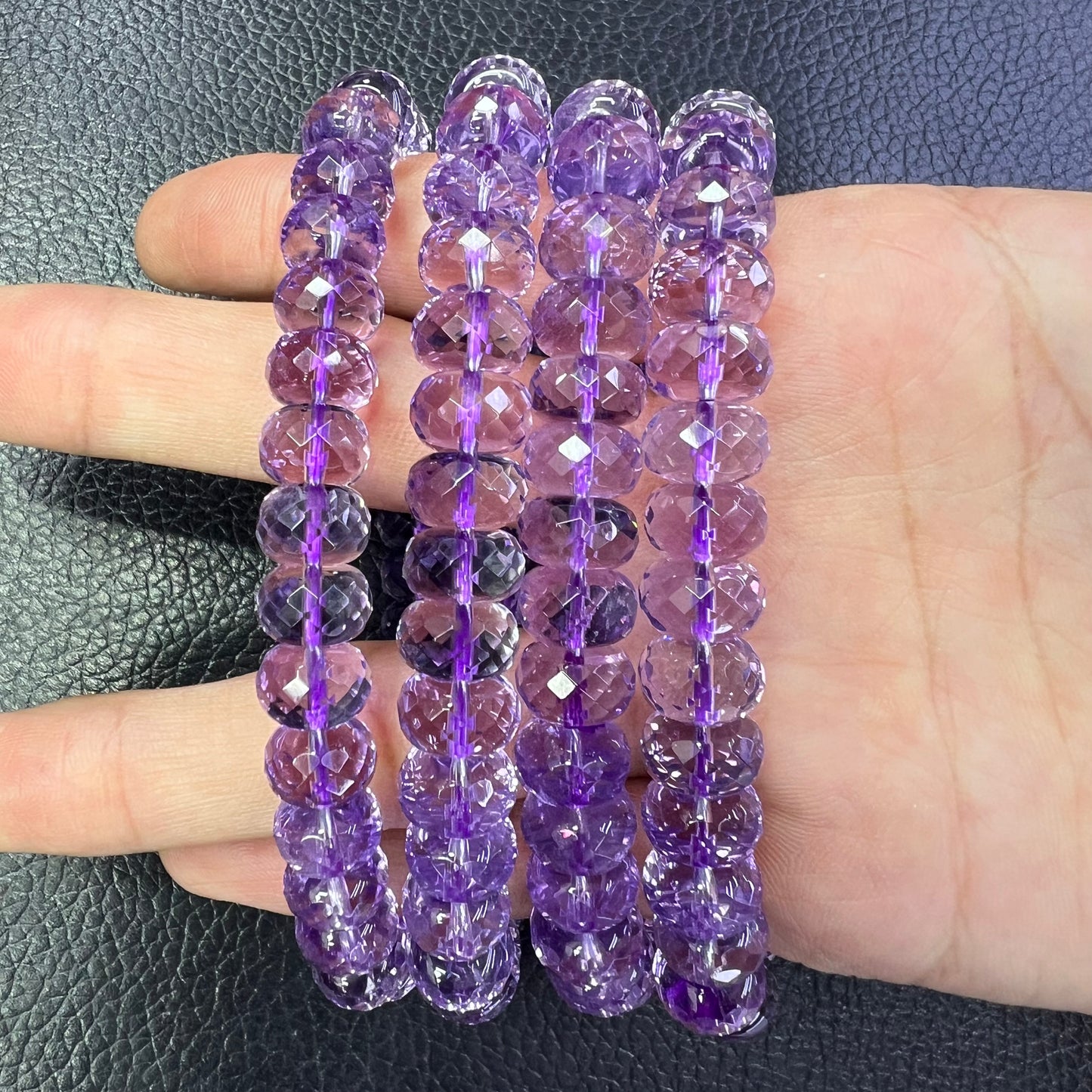Amethyst cut faced bracelet