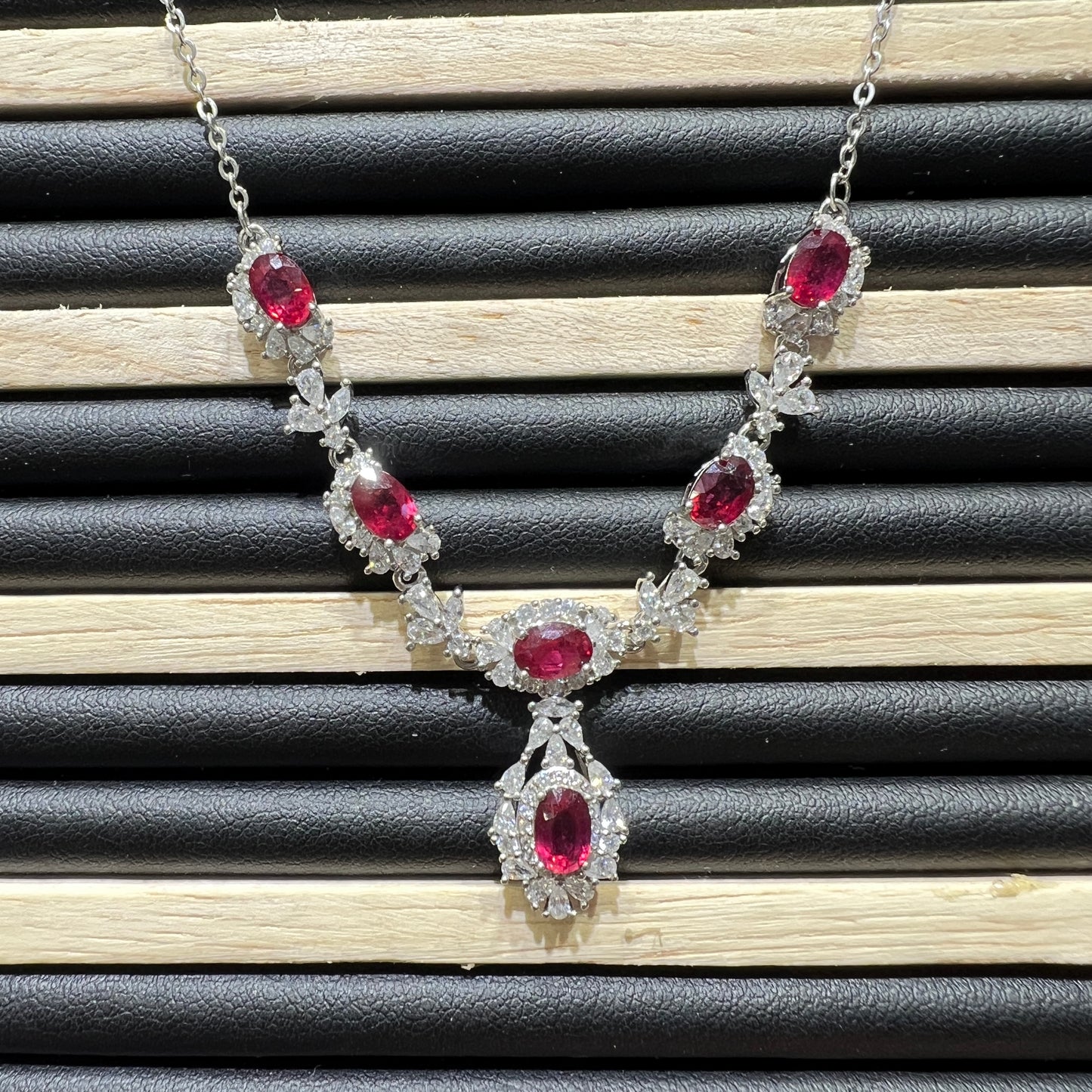 Ruby necklace silver 925