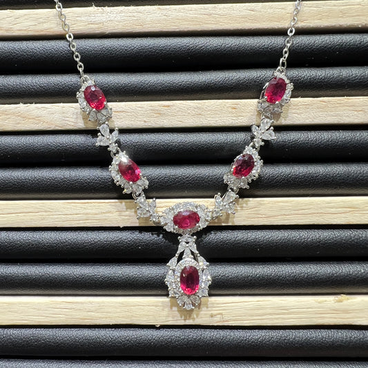 Ruby necklace silver 925