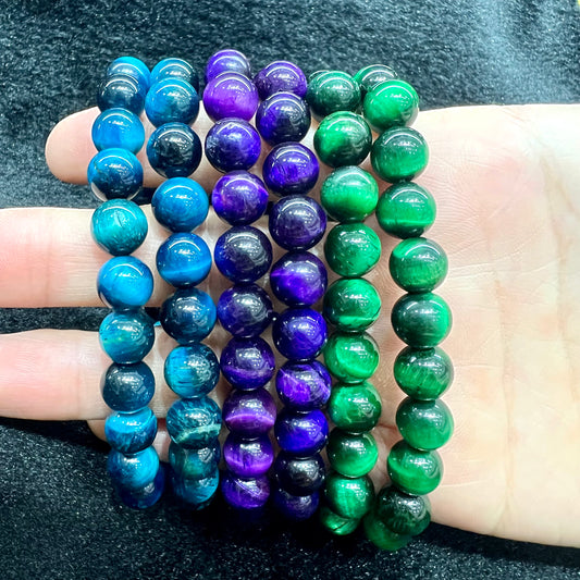 Colored tiger eye bracelet